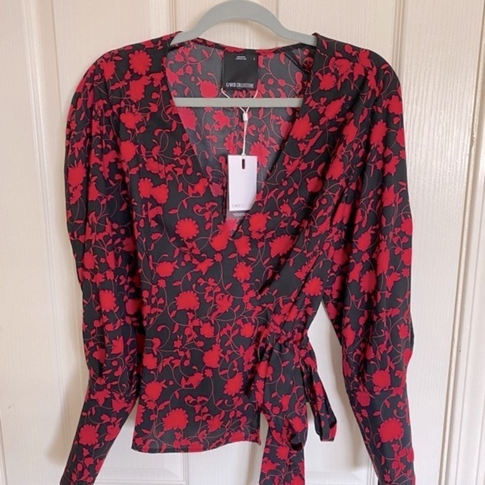 C/MEO Collective Opacity Wrap Blouse
